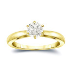 Sparkling Love: Yaffie Gold 1/3ct TDW Round Diamond Engagement Ring