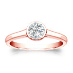 Gold Yaffie Bezel Engagement Ring with a Round 1/3ct TDW Diamond Solitaire