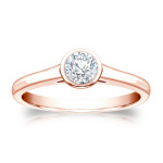 1/3ct TDW Round Diamond Solitaire Engagement Ring - Elegant Yaffie Gold Design