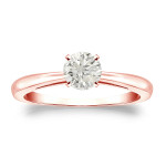 Round Diamond Solitaire Engagement Ring by Yaffie Gold (1/3ct TDW)