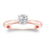 Gold Yaffie Round-Cut Diamond Engagement Ring with 1/3ct Total Diamond Weight