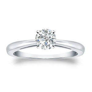 Golden Yaffie Engagement Ring with Sparkling 1/3ct Round-cut Diamond