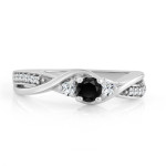 Yaffie ™ Customised Twisted Black Diamond Engagement Ring with 1/3ct TDW in Gold