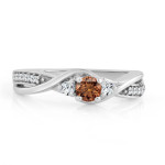Twisted Brown Diamond Engagement Ring - Yaffie Gold, 1/3ct TDW