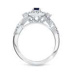 Braided Bridal Ring Set with Blue Sapphire and Diamond by Yaffie Gold (1/4ct + 1/2ct TDW)