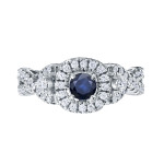 Gold Sapphire & Diamond Engagement Ring with Sparkling Brilliance (1/4ct & 2/5ct TDW)