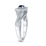 Gold Sapphire & Diamond Engagement Ring with Sparkling Brilliance (1/4ct & 2/5ct TDW)