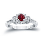 Bridal Set: Yaffie Gold with 1/4ct Ruby and 1/4ct TDW Diamonds