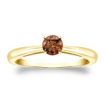 Engage in Elegance with Yaffie Gold Brown Diamond Ring