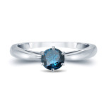 Blue Diamond Beauty: Yaffie Gold 1/4ct 6-Prong Solitaire Engagement Ring