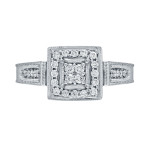 Sparkle Your Love with Yaffie Gold 1/4ct TDW Diamond Cluster Engagement Ring