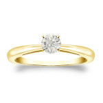 Sparkling Yaffie Gold Solitaire Engagement Ring with 1/4ct TDW Diamonds
