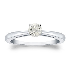 Gold 1/4ct TDW Diamond Solitaire Engagement Ring - Custom Made By Yaffie™