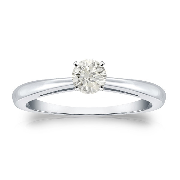 Sparkling Yaffie Gold Solitaire Engagement Ring with 1/4ct TDW Diamonds