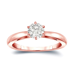Sparkling Yaffie Gold Diamond Solitaire Engagement Ring