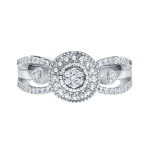 Yaffie Gold Sparkling Halo Diamond Engagement Ring (1/4ct TDW)