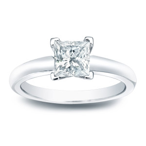 Engagement Ring with Princess-cut Diamond and V-End, Yaffie Gold, 1/4ct TDW