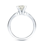 Gold V-End Solitaire Engagment Ring with Princess-cut 1/4ct TDW Diamonds by Yaffie