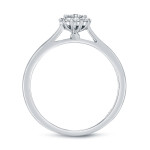 Sparkling Yaffie Gold Ring with 1/4 Carat TDW Round Diamond Halo for Engagement
