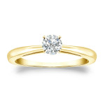 Gold Yaffie 1/4ct TDW Round Diamond Engagement Solitaire Ring