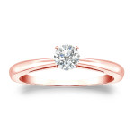 Golden Yaffie: Round Diamond Solitaire Engagement Ring with 1/4 ct TDW.