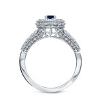 Sapphire and Diamond Halo Engagement Ring in Yaffie Gold, 0.2ct Gemstone, and 0.5ct Total Diamond Weight