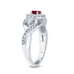 Engaging Yaffie Gold Ring with 1/5ct Ruby and 1/2ct TDW Diamond