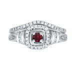 Gold & Diamond Bridal Set with Ruby Accent (1/5ct & 1/3ct TDW)