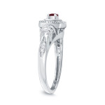 Ruby and Diamond Engagement Ring with Yaffie Gold Sparkle (1/5ct each)