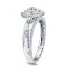 Radiant Romance: Yaffie Gold Diamond Halo Engagement Ring (1/5ct TDW)