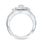 Radiant Romance: Yaffie Gold Diamond Halo Engagement Ring (1/5ct TDW)