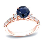 Engage in Elegance with Yaffie Blue Sapphire and Diamond Ring