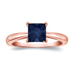The Yaffie Gold Blue Sapphire Ring with a Stunning 1ct Princess Cut