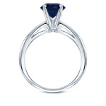 Yaffie Blue Sapphire Round Solitaire Engagement Ring with a 1ct Gold Gemstone