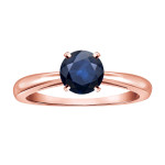 Yaffie Blue Sapphire Round Solitaire Engagement Ring with a 1ct Gold Gemstone