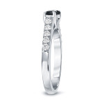 Yaffie ™ Custom-Made Round Cut Black Diamond Engagement Ring with 1ct TDW Gold 2-Stone Design