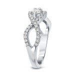 Golden Yaffie Braided Engagement Ring with 2 Sparkling Round Diamonds (1ct TDW)
