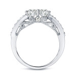Golden Yaffie 1ct TDW Double Diamond Round Cut Engagement Ring