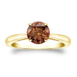 Fall for Yaffie Gold Stunning 1ct Brown Diamond Solitaire Ring