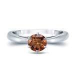 Say Yes to this Stunning Yaffie Gold Brown Diamond Solitaire Ring