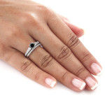 Yaffie™ Custom Black Diamond Bridal Ring Set - 1ct TDW in Gold