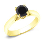 Yaffie™ Creates Custom 1ct TDW Black Diamond Solitaire Engagement Rings in Stunning Gold
