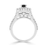 Yaffie ™ Handmade Black Round Diamond Double Halo Engagement Ring with 1ct Total Diamond Weight in Gold