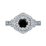 Yaffie ™ Custom Black Round Diamond Engagement Ring - 1ct TDW in Gold