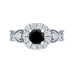 Yaffie ™ handcrafted Black Round Diamond Halo Engagement Ring with 1ct TDW in Gold