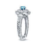 Shop the Stunning Yaffie Gold Blue Round Diamond Engagement Ring - 1ct TDW