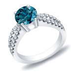 Engage with Elegance: Yaffie Gold Blue Diamond Ring, 1ct TDW