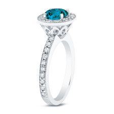 Yaffie’s Blue Halo Diamond Engagement Ring – Pure Sparkle & Style