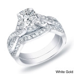 Certified Cushion Diamond Bridal Set - Yaffie Gold 1ct TDW