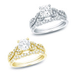 Certified Diamond Braided Engagement Ring Set - Yaffie Gold with 1ct TDW